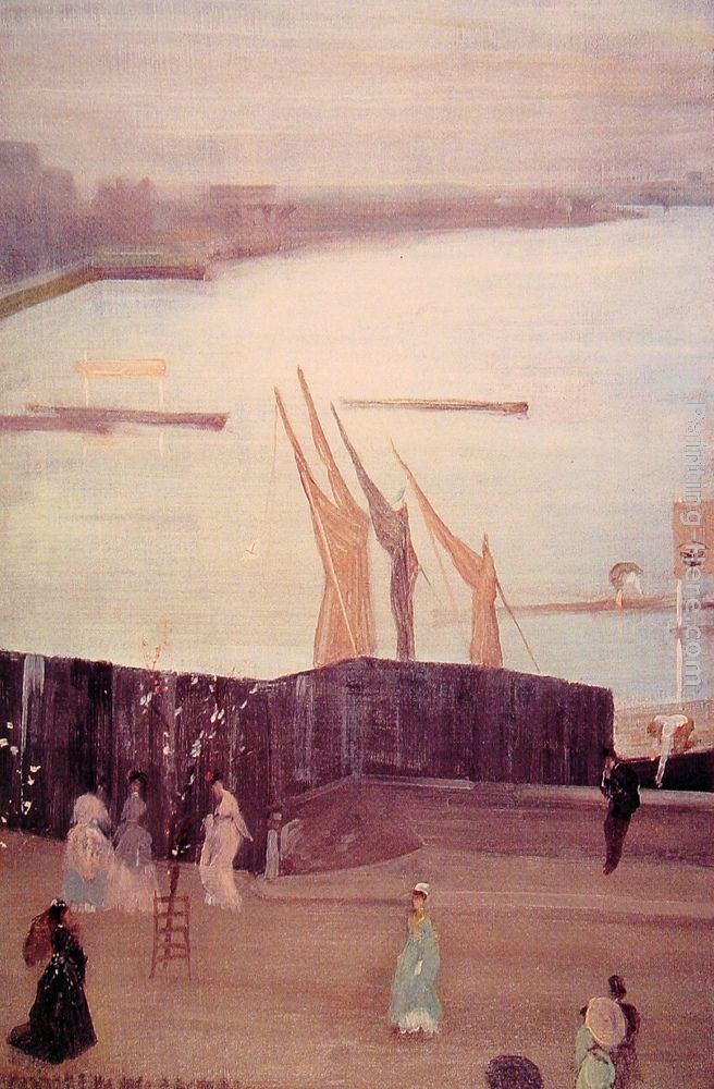 Variations in Pink And Grey Chelsea painting - James Abbott McNeill Whistler Variations in Pink And Grey Chelsea art painting